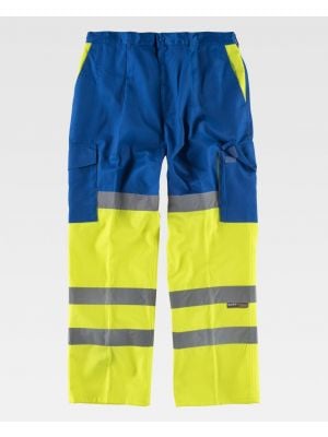 Pantalon de travail réfléchissant combiné à des renforts en polyester haute visibilité pour personnaliser la vue 1