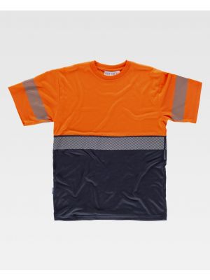 T-shirts workteam réfléchissants combinés mc en polyester à personnaliser vue 1