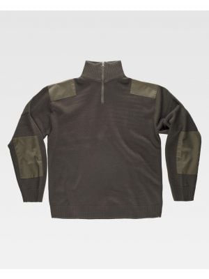 Sweat-shirts pour équipe de travail col haut tricot acrylique épais avec imprimé visible 1