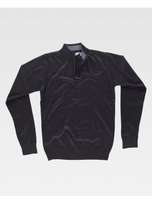 Sweat-shirts pour l'équipe de travail col haut polyester combiné avec impression visible 1