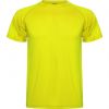 T shirts sport roly montecarlo polyester jaune fluo imprimé image 1
