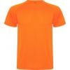 T shirts sport roly montecarlo polyester orange fluo imprimé image 1