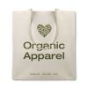 Cadeaux écologiques cottonel bio sac en coton bio 105 gr de 100% coton écologique beige avec publicité vue 1